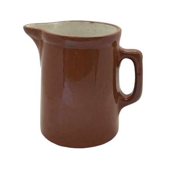 Vintage Weller Pottery Redware Brown Milk Syrup Glazed Pitcher 5.5” Signed - Picture 1 of 8